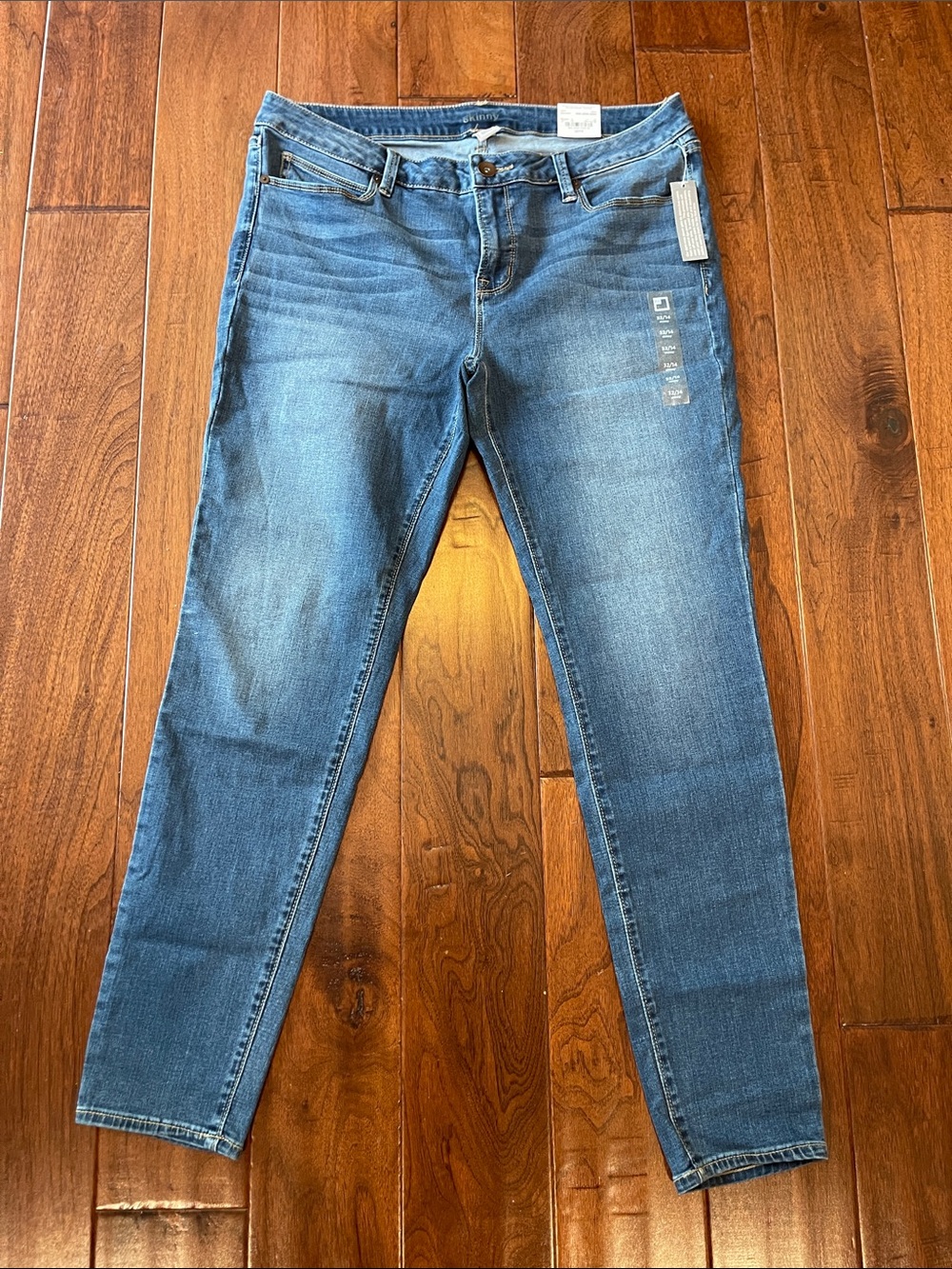JCP Skinny Jeans Size 32/14 Medium Wash Blue Denim NWT